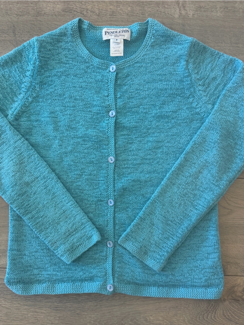 Vintage Pendleton Turquoise Knit Cardigan Sweater
